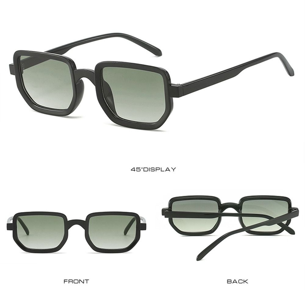 Retro Square Frame Leopard Sunglasses UV400 Protection Beach Travel Streetwear Black Shades Gradient Eyewear for Women & Men