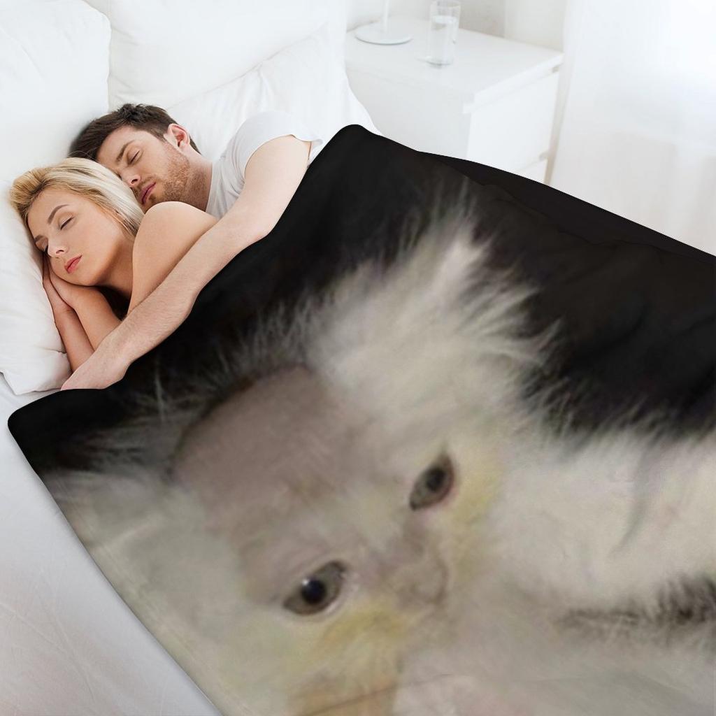 bald cat meme Throw Blanket for babies Large Shaggy Blankets Sofas Of Decoration Blankets