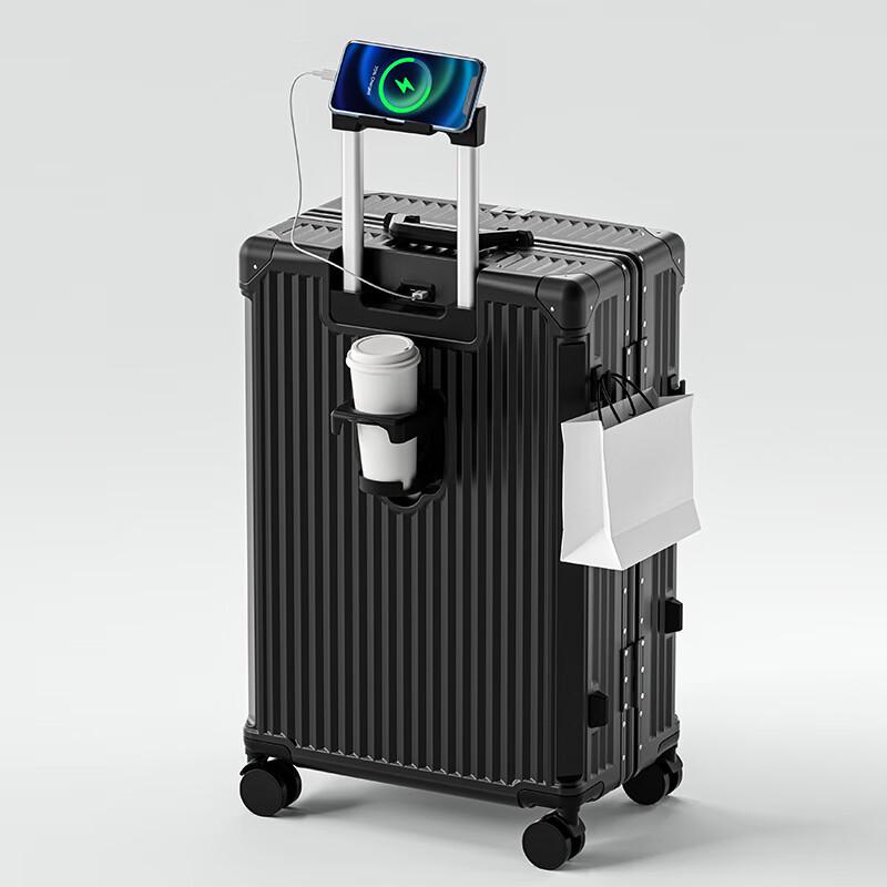 Unisex Multi-functional Aluminum Frame Luggage 24 inch