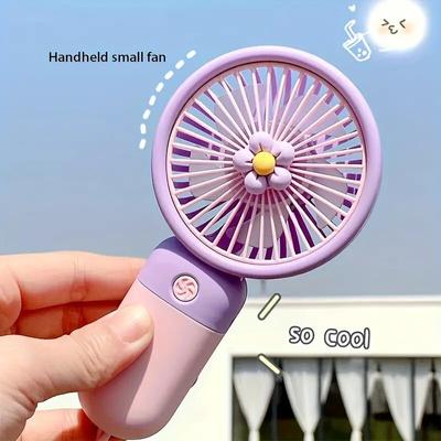 Cute New Handheld Rechargeable USB Versatile Small Size Sakura With Base Mini Fan Power Storage Electric Fan Summer Fresh  Accessory
