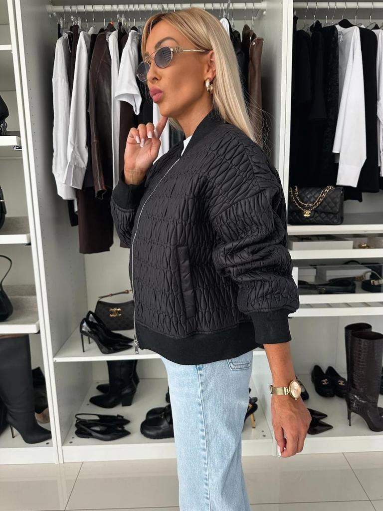 Women's 2024 Autumn/Winter Solid Color Embroidered Short Zip-up Jacket Cotton-padded Coat