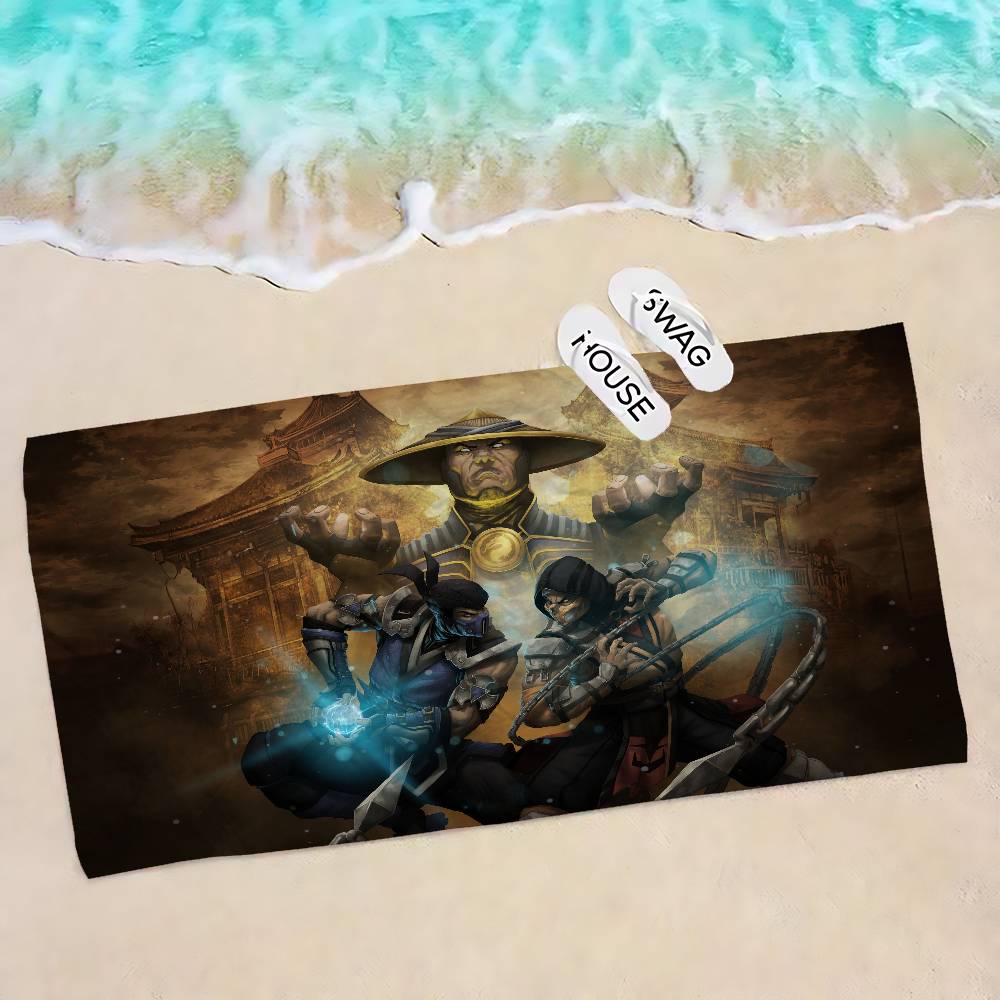 Video Game M-Mortal Kombat Microfiber Blanket Quick Drying Beach Towels Oversized Printing Super Absorbent Pool Towel Blanket