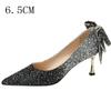 Fashion 2025 New French Bow Pumps Gradient Crystal Sequin Senior Sense Bridal Wedding Shoes Bridesmaid Shoes Dinner Shoes