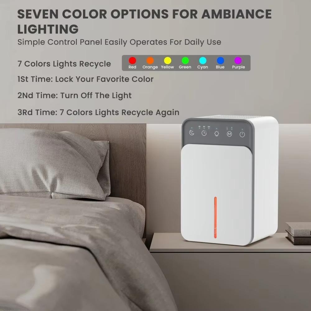 1500ML Smart Air Dehumidifier Portable Mute Mini Dehumidifier Bedroom Office Silent Moisture Absorption Small Dehumidifier