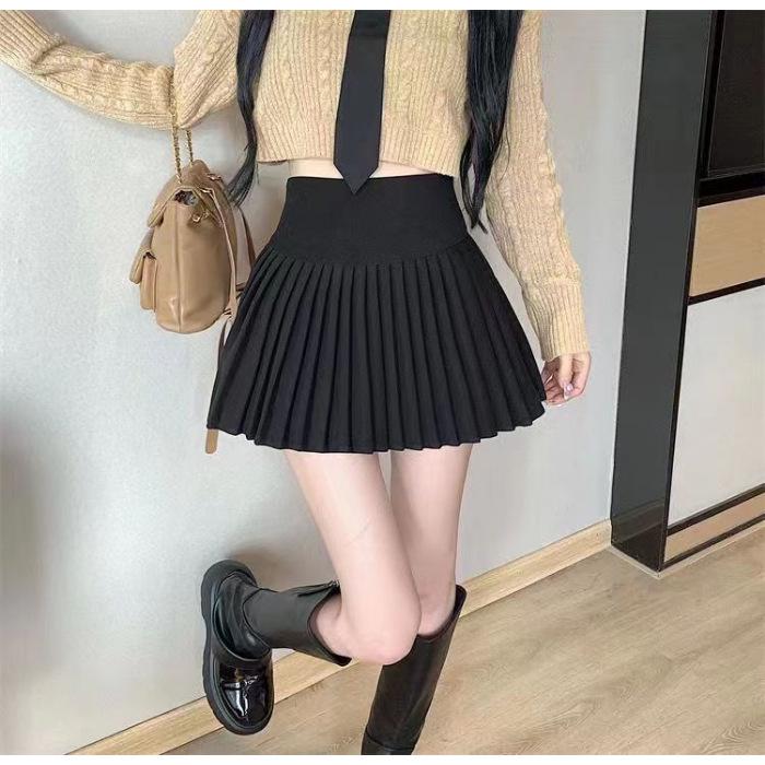 Japanese Pure Desire High-Waisted Pleated Skirt - Spring/Autumn Petite Slimming Anti-Exposure Short Skirt