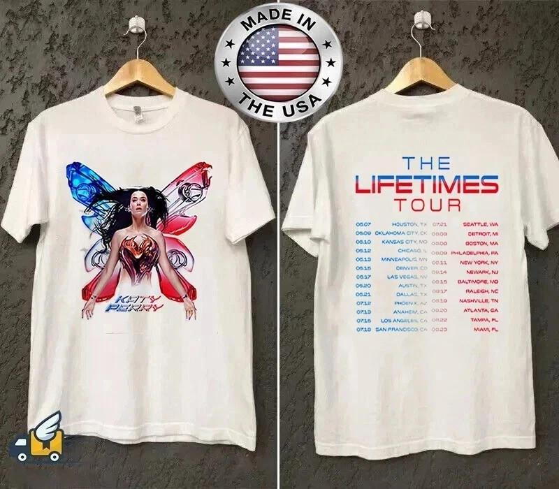 NEW! Katy Perry The Lifetimes Tour 2026 Butterfly Schedule 2 Sided T-Shirt XXXL