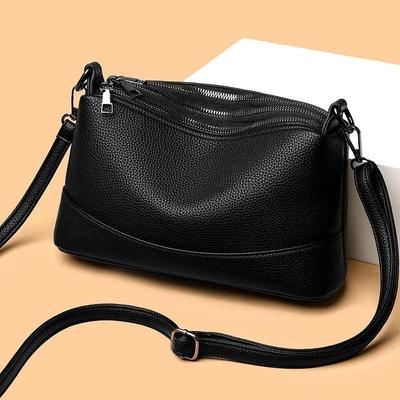 Elegant Women's Soft Leather Large Capacity Crossbody Bag 2025 - Chic Handheld Tote for Commuting Moms