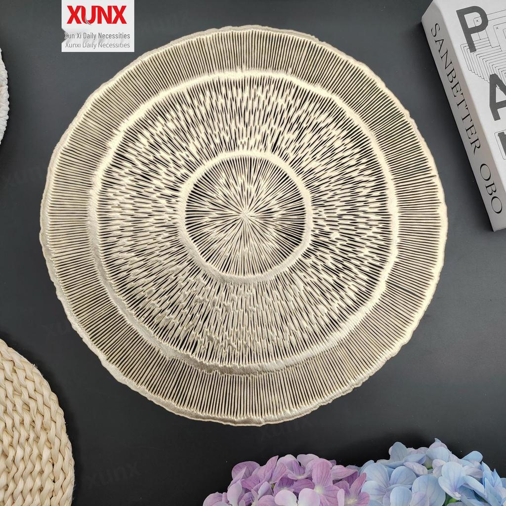 PVC Hollow Heat-Insulation Hot Stamping Placemat - Western Style Best Seller