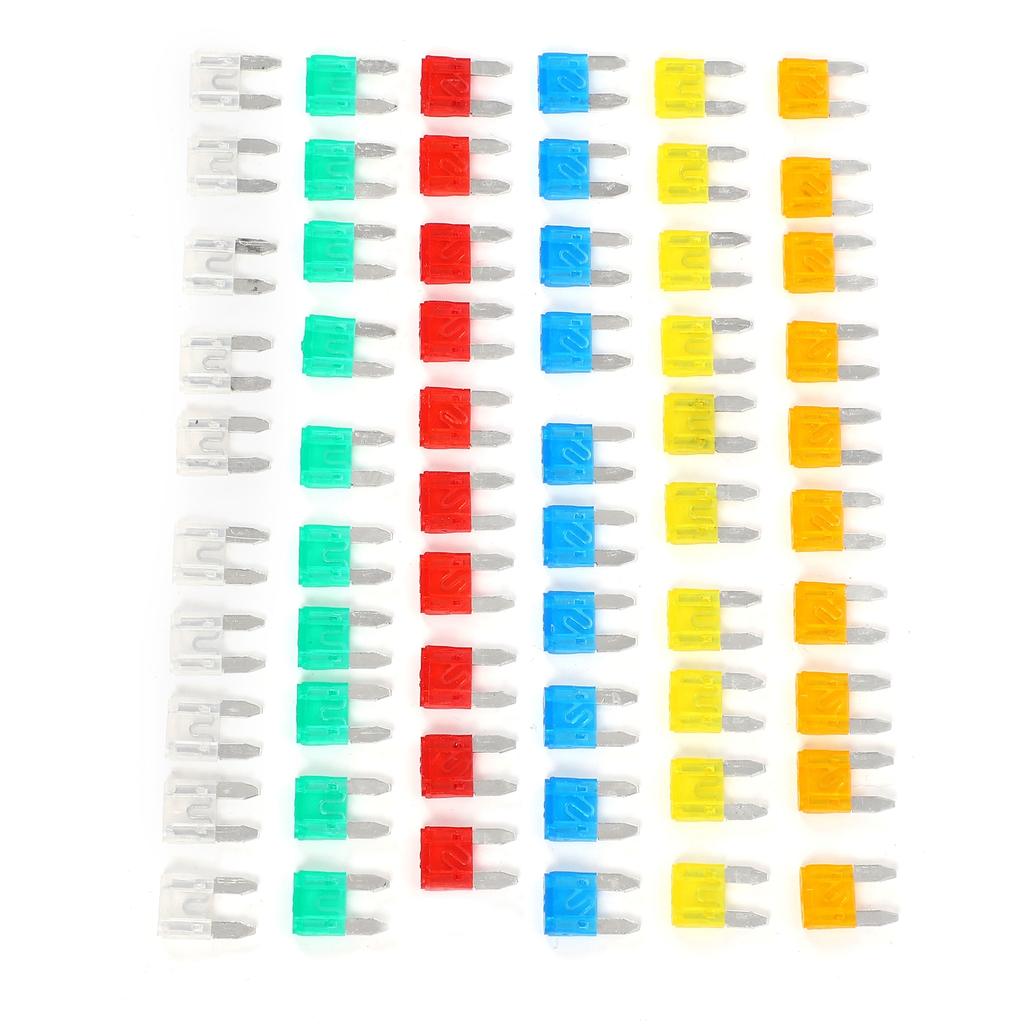 60 Stück Auto Sicherungen Mini Kunststoff Silber Klingen Typ Auto Innenteile für Autoschutz