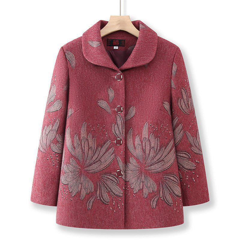 

2026 Spring Elegant Wool Coat Suit for Middle-Aged & Elderly Women 3XL (120-135 lbs recommended)