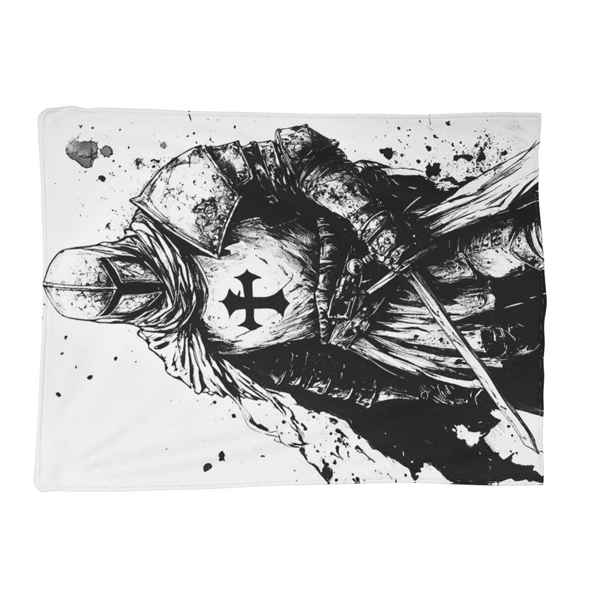 

Knights Templar Flag With Coat Of Arms Medieval Warrior Cross Blanket Flannel Throw Blanket Bedding for Bedroom Picnic Travel 80x120cm