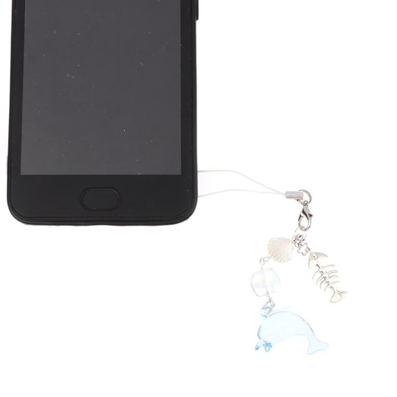 Breloc cu delfin albastru de vară/Breloc pentru telefon, lucrat manual, inspirat în tema mării, accesoriu estetic Y2K