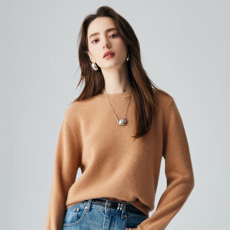 PALUOPO Women's Thick Cashmere Round Neck Sweater