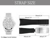 20mm 21mm Rubber Watchband for Rolex Submariner DAYTONA GMT Yacht-Master Silicone Strap Black Watch Band Bracelet