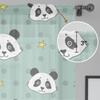 Herdesings Panda Sheer Tulle Curtains Animal Chiffon Drapes 2 Panels Window Curtains for Living Room Bedroom Kitchen Decoration