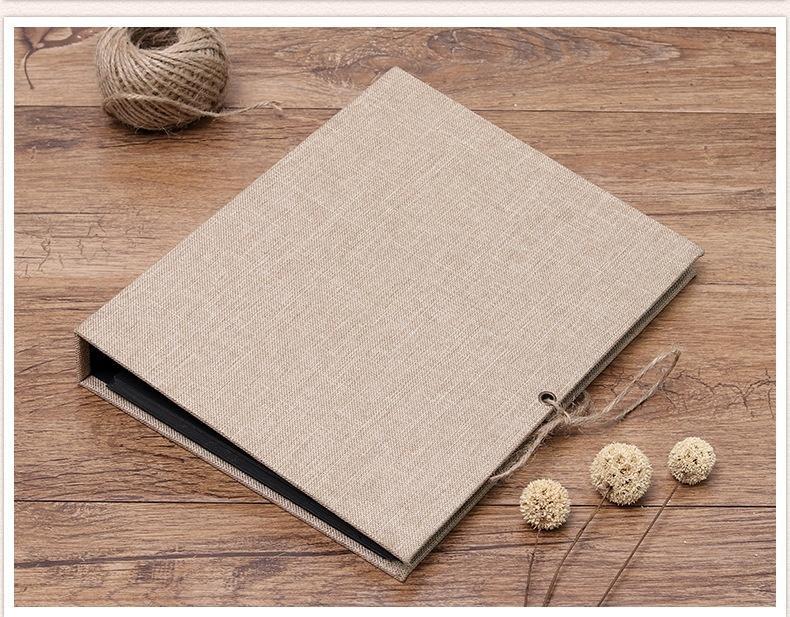 Simple Linen DIY Photo Album Adhesive Scrapbook Album Wedding Album Retro Family Large-Capacity Photo Album Creative Gifts