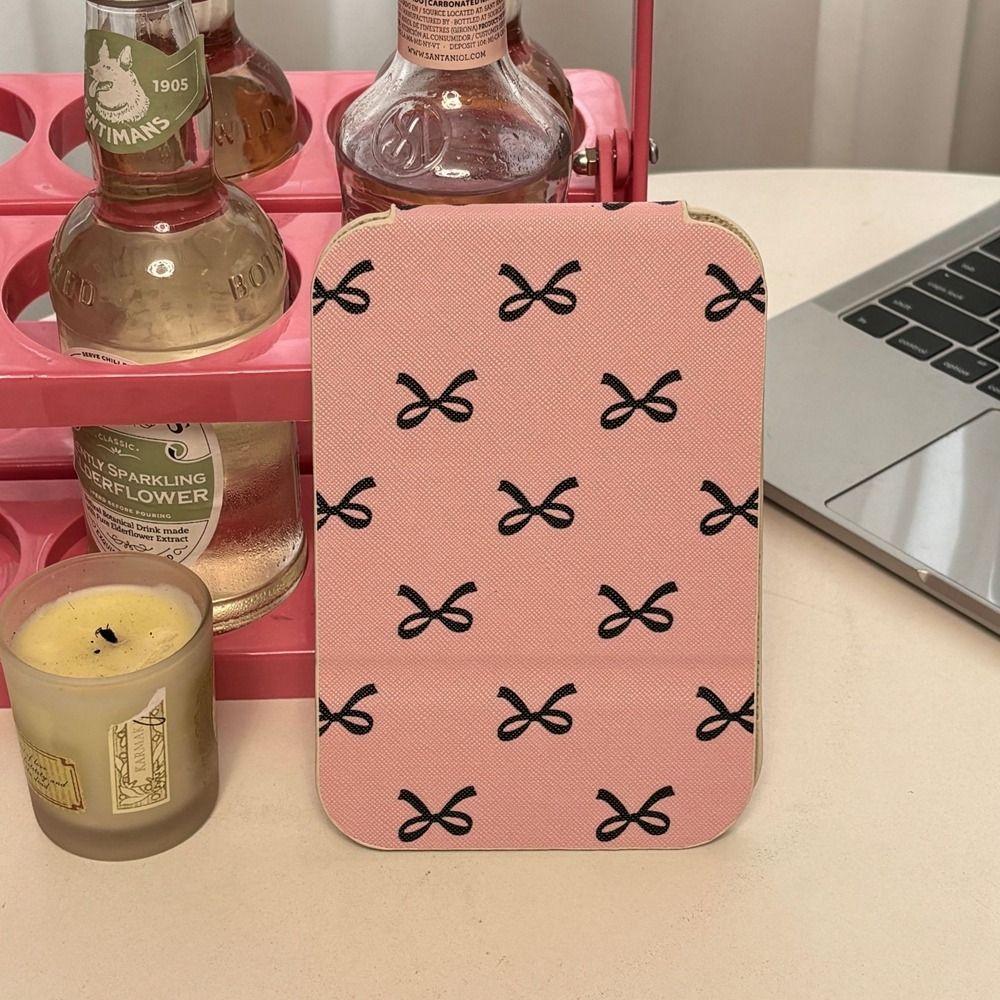 Pink Bow Fold Makeup Mirror Compact Cosmetic Mirror Vanity Mirror Pocket Make-up Mirror Bedroom