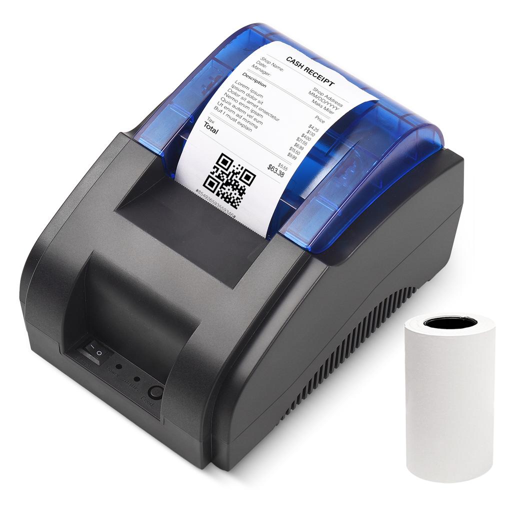 BISOFICE 58MM Desktop Receipt Printer USB+BT 203DPI Direct Thermal Printing Compatible with