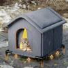 Maisons pour Chats Errants avec Tapis Imperméable Hiver Chaleureux Abri Pliable Caverne pour Animaux de Compagnie Nid Lits de Couchage pour Chats d'Extérieur Petits Chiens Chiots