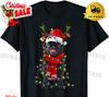 Black Pug Dog Tree Christmas Lights Xmas Pajama T-Shirt SC491 Unisex T-Shirt