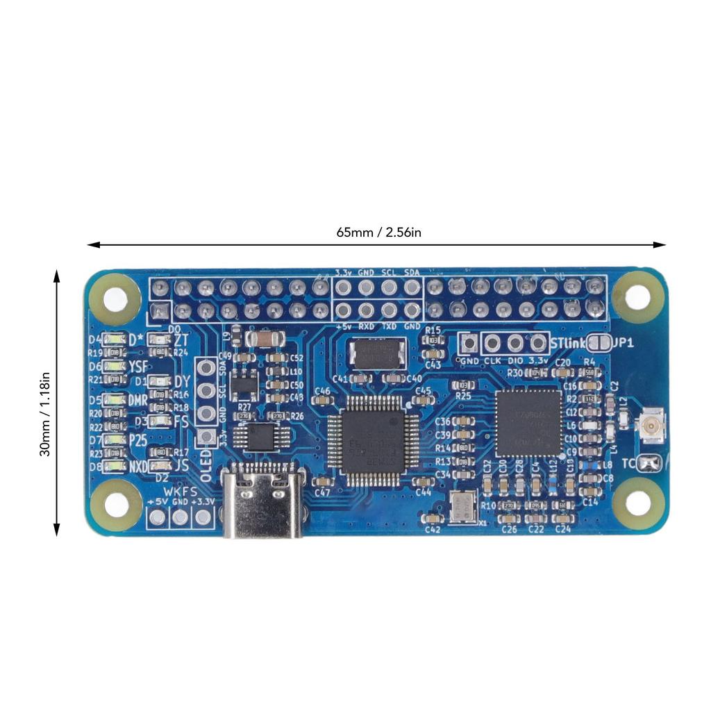 MMDVM Simplex Hotspot Main Board with Pin Header Supports for Raspberry Pi for BlueDV