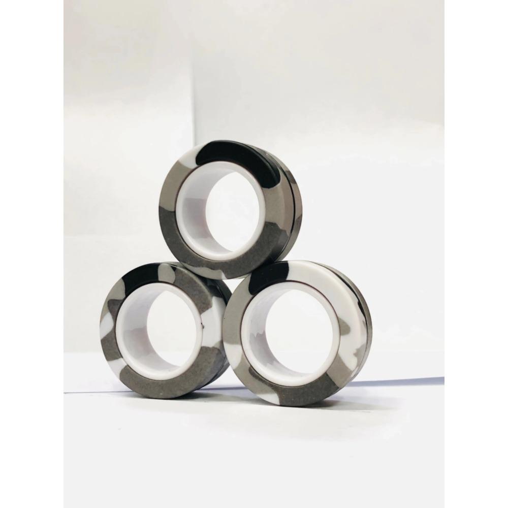 3pcs Finger Magnetic Rings Colorful Fidget Toy Set Adult Magnets Spinner Rings for Relieve Stress Anxiety Relief Therapy