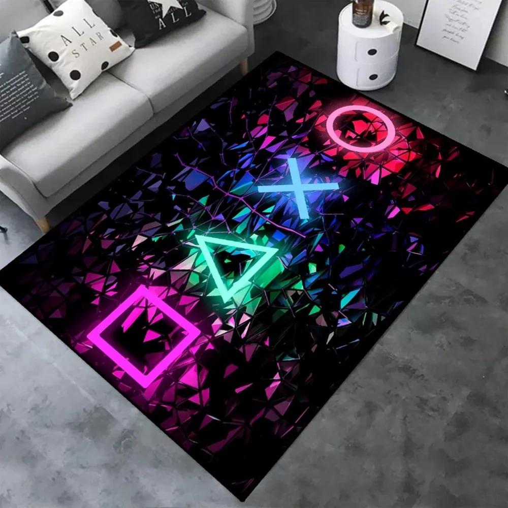3D Game Controller Gamer Gaming Pattern Area Rugs Bedroom Non-Slip Gaming Gamepad Carpet Floor Mat Decor for Living Room Doormat