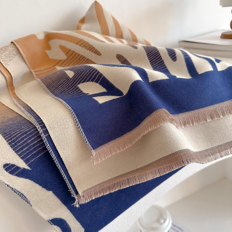 NEW Brand Women Two-Sided Print Scarf Imitation Cashmere Soft Warm Pashmina Shawl Winter Coldproof Windproof Blanket Scarf