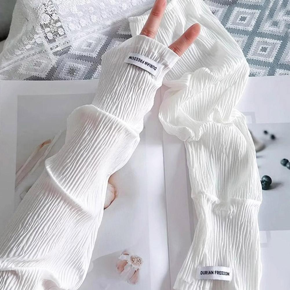 Fashionable Loose Thin Ice Silk Long Sleeves For Women Summer Sleeve Girls Sunscreen Protector M2C9