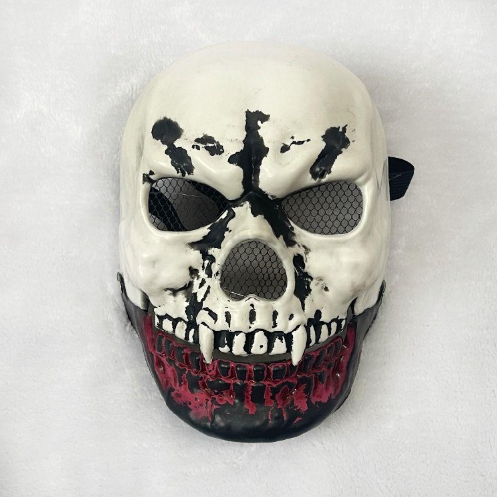 Bloody Effect Moving Mouth Skull Mask Adjustable Full Face Halloween Skull Masks Funny Realistic Scary Skull Headgear