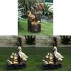 Squirrel And Duck Solar Water Fountain Resin Garden Decor For Patio And Lawn