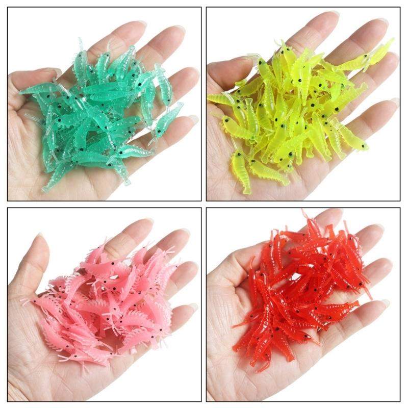 20PCS Floating Lures Baits with Hook Artificial Shrimp Fishing Lures Swimbait Simulation Shrimp Swimbaits Baits