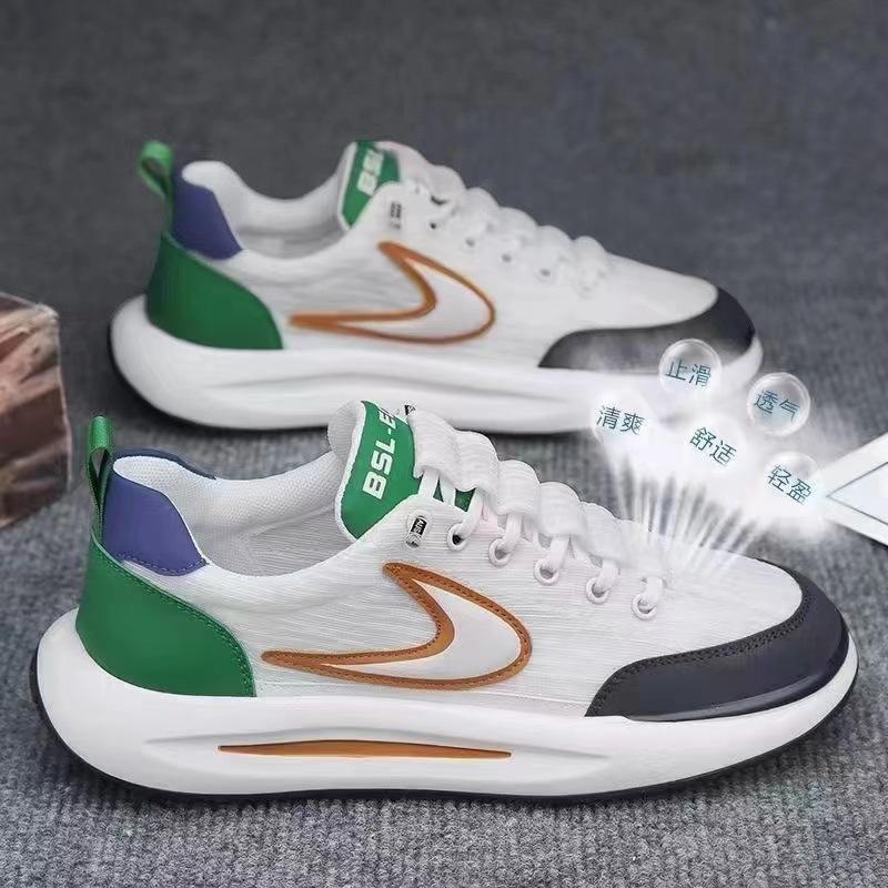 

Весенне-летние новые мужские сетчатые дышащие кроссовки модные низкие на шнуровке с цветными вставками для бега 44