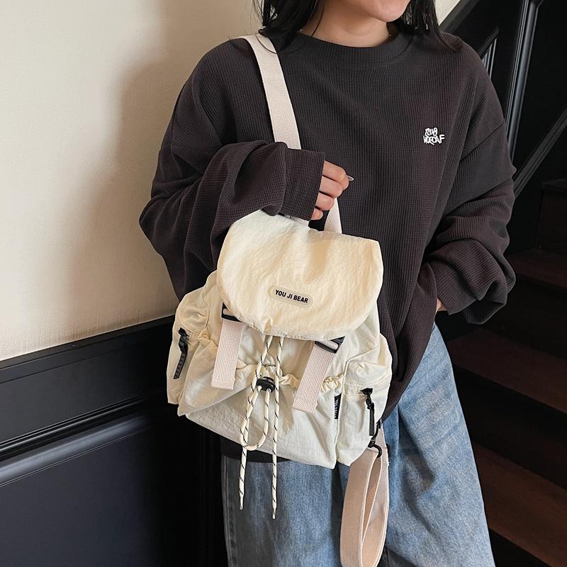 Einfarget dame-ryggsekk pendler lett snøringryggsekk