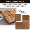 [Set Product] IRIS OHYAMA Wood Tile Deck Brown 9 Pieces Natural Wood No Tools Required Easy Installation Balcony WTD-12