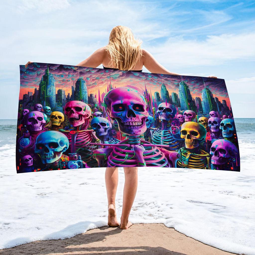70x140 Microfiber Custom Printed Beach Towel - Absorbent & In Stock