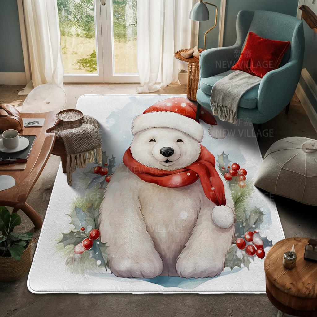 Tapete de entrada da casa Tapete de porta de casa Sala de estar Banho Pé banheiro antiderrapante tapetes de absorção de água banho Feliz Natal inverno