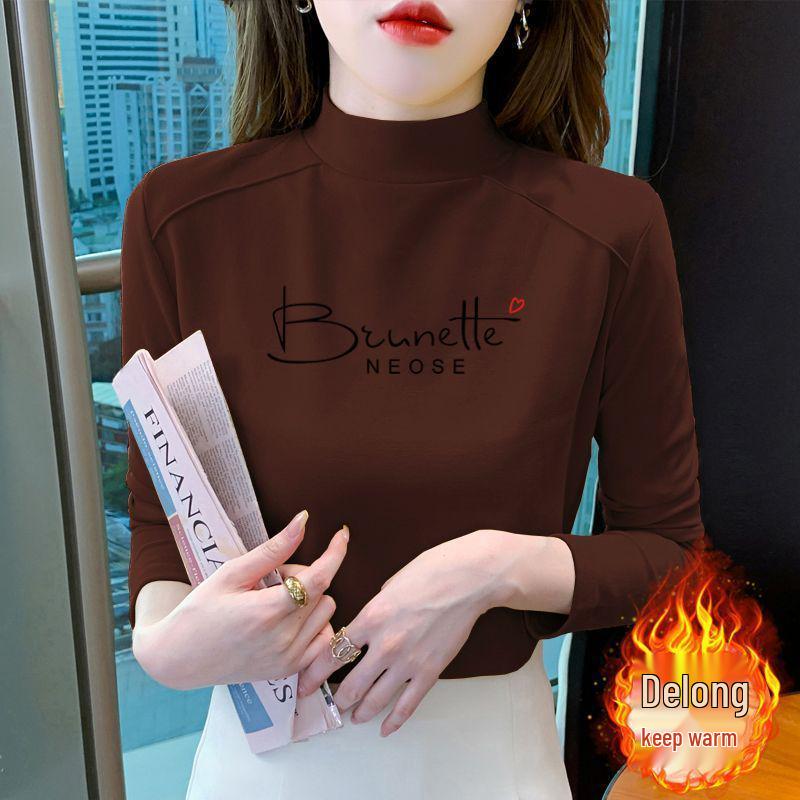 

De Velvet Women s Slim Fit Semi-High Neck Long Sleeve Plus Size Base Layer - Spring/Fall/Winter 2025 3XL [suggested 150-165 lbs]