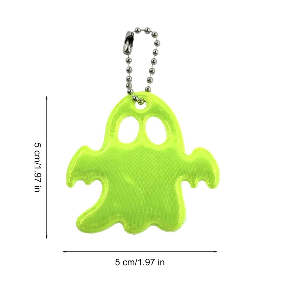 20pcs Reflective Backpack Pendant Waterproof Safety Reflector Ghost Pendant Lightweight Bag Ornament Safety Key Chain