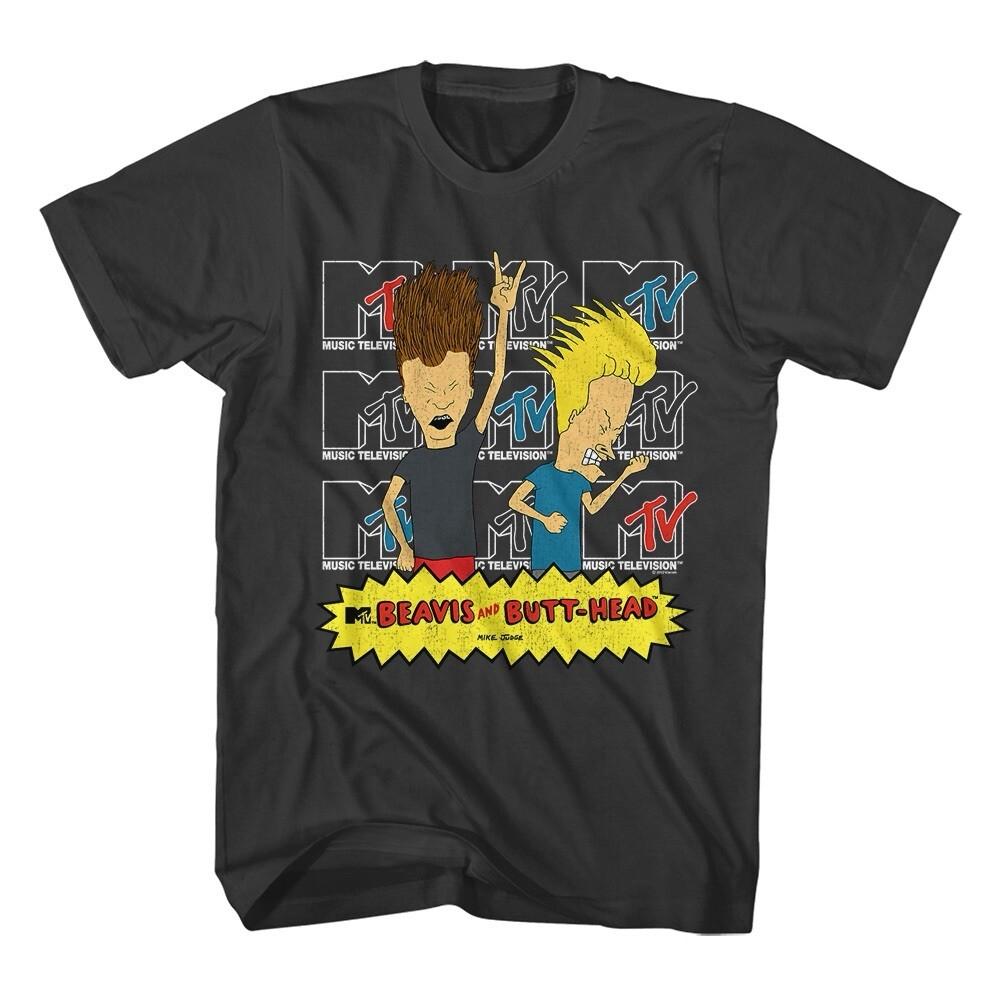 Beavis and Butthead MTV Music Television Men039;s T Shirt Logos Stone Cotton Unisex T-Shirt