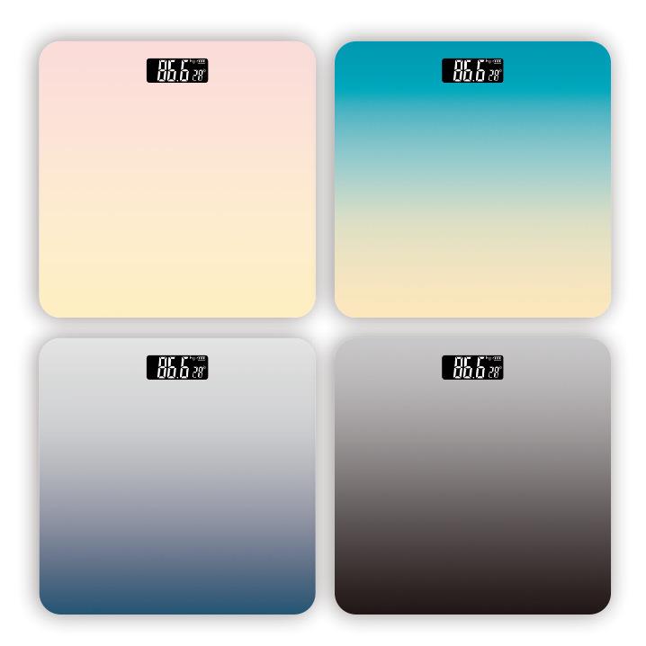 LED Hidden Screen Electronic Body Weight Scale with Charging Options and Gradient Design