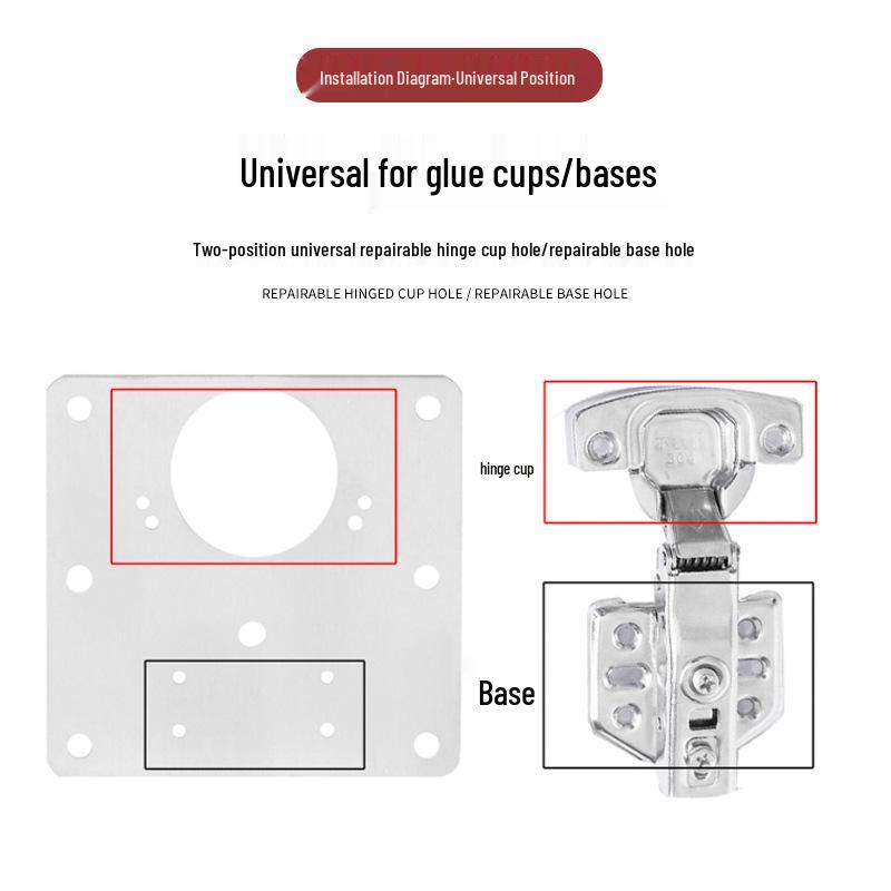 Stainless Steel Cabinet Door Hinge Repair Plate