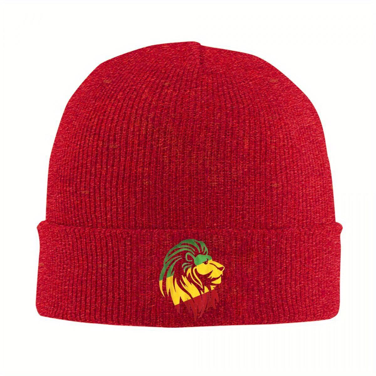 Lion Of Judah Reggae Hat Autumn Winter Skullies Beanies Street Rasta Lion Jamaican Caps FeUnisex Unisex Knitted Caps