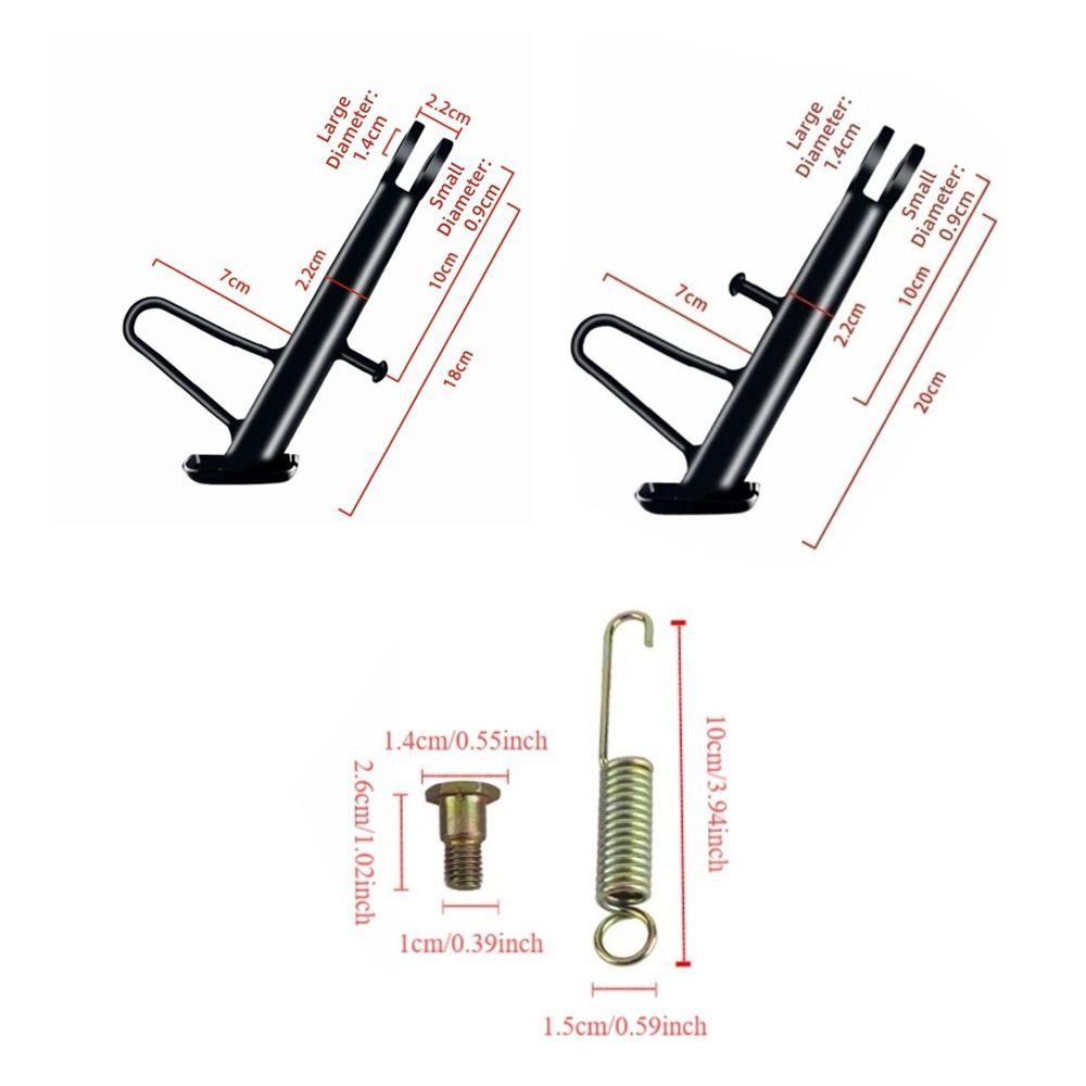 Durable Iron Motorcycle Kickstand with Spring Hardware 18/20cm Parking Foot Support Black Nonslip Kickstand Foot Dirt Bike Stand