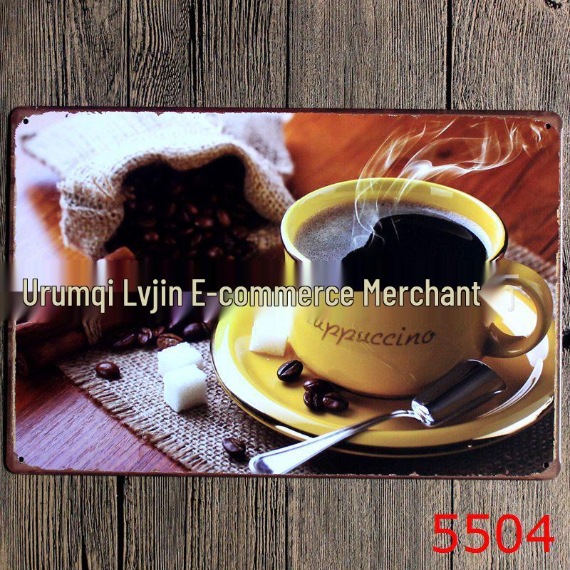 Vintage Coffee Tin Sign for Restaurant or Home Decor