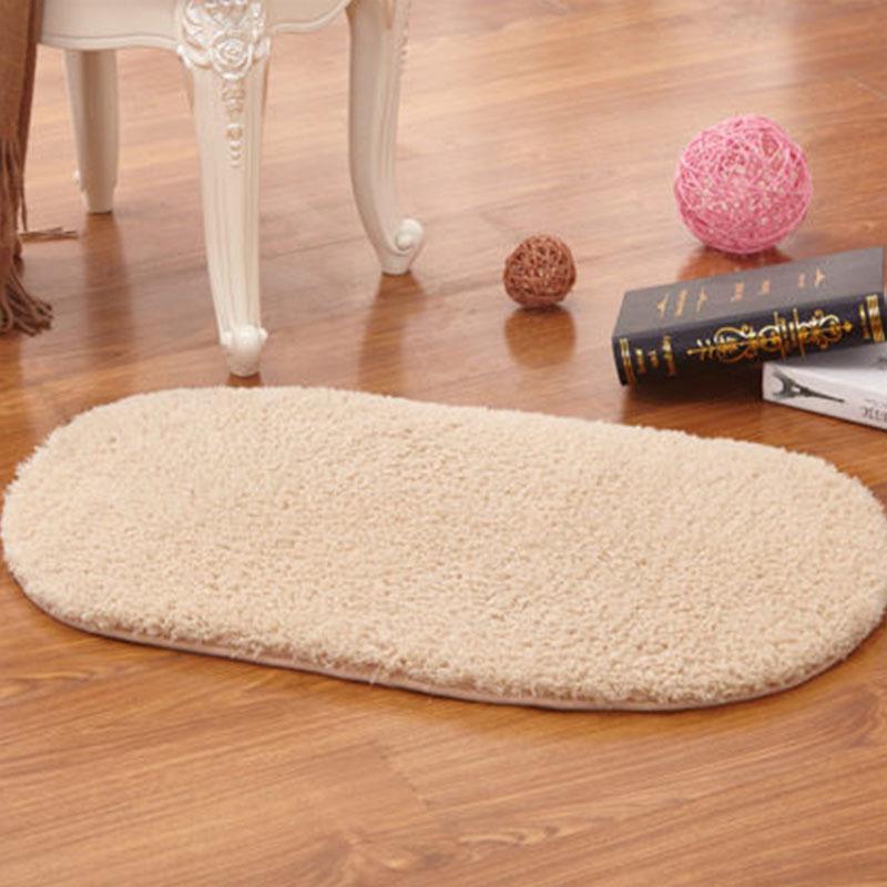 Tapis uni style européen en laine d'agneau pour salon, salle de bain et chambre à coucher