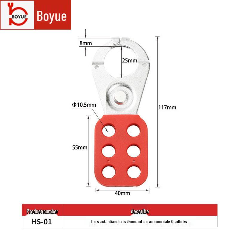 Bedi Six-Link Insulated Safety Lock with Six-Hole Aluminum Plate for Multi-person Use