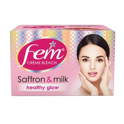 Fem Fairness Saffron & Milk Crème Bleach 314g | Skin Brightening Care | Removes Tan, Lightens Spots & Hair | Radiant Glow, Gentle Formula