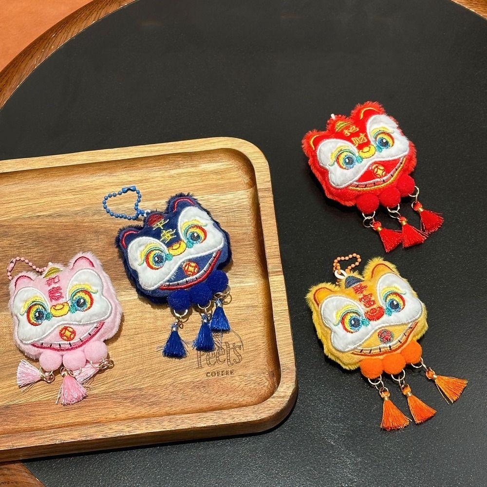Year of Horse Lion Dance Tassels Pendant Awakened Lion New Year Zodiac Plush Doll  Home Decor