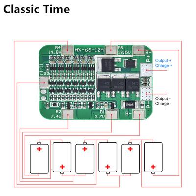 6S 12A 24V PCB BMS Schutzplatine für 6er Pack 18650 Li-Ionen-Lithiumzellenmodul
